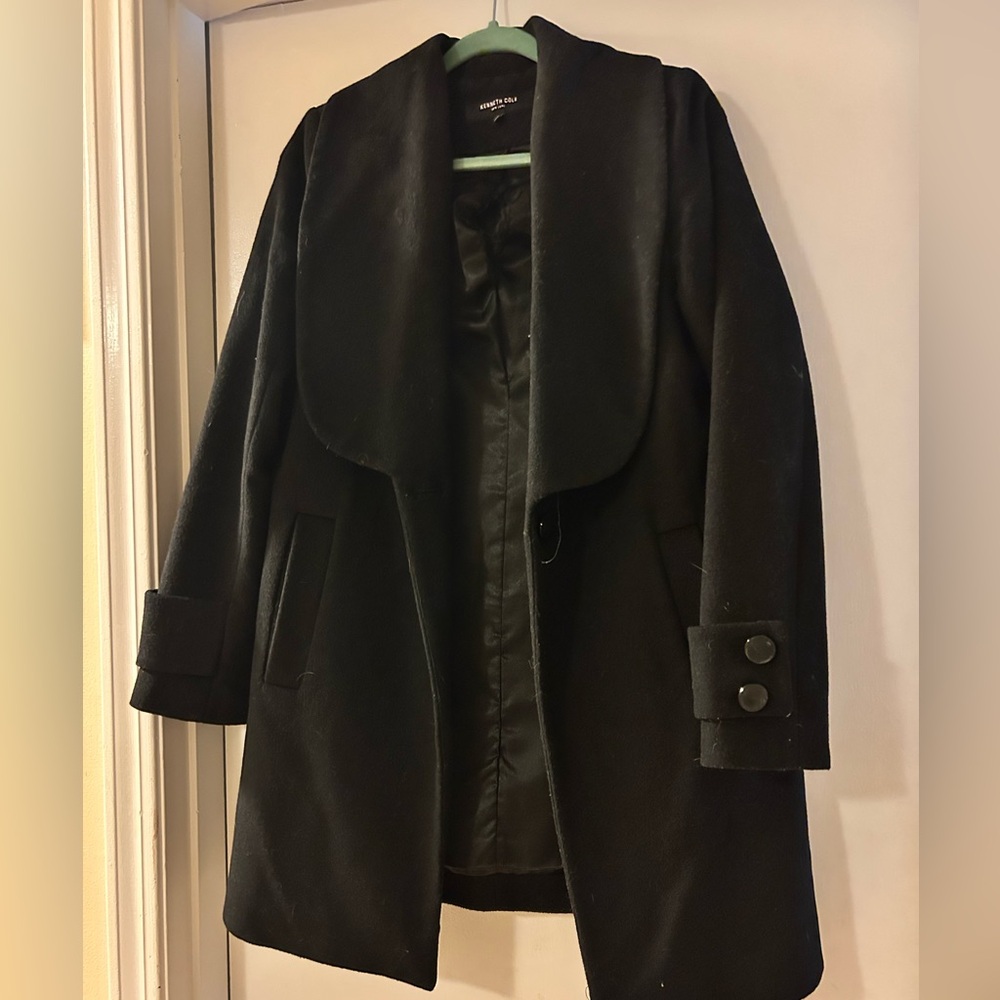 Kenneth Cole Black Pea Coat for Women